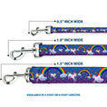 Load image into Gallery viewer, Dog Leash - Unicorns/Rainbows/Stars Blue/Purple
