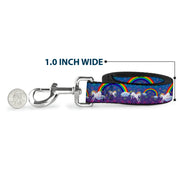 Dog Leash - Unicorns/Rainbows/Stars Blue/Purple