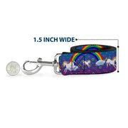 Dog Leash - Unicorns/Rainbows/Stars Blue/Purple