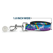 Dog Leash - Unicorns/Rainbows/Stars Blue/Rainbow/White