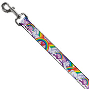 Dog Leash - Unicorns in Rainbows w/Sparkles/Purple