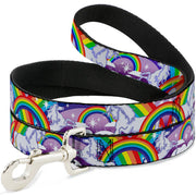 Dog Leash - Unicorns in Rainbows w/Sparkles/Purple