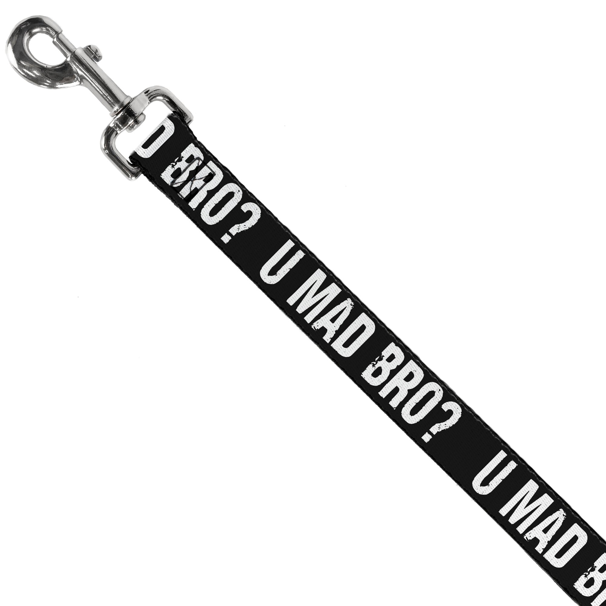 Dog Leash - U MAD BRO? Weathered Black/White