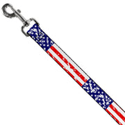 Dog Leash - United States Flags CLOSE-UP Weathered
