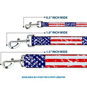 Dog Leash - United States Flags CLOSE-UP Weathered