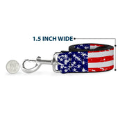 Dog Leash - United States Flags CLOSE-UP Weathered