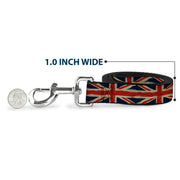 Dog Leash - United Kingdom Flags Distressed Painting