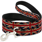 Dog Leash - United Kingdom Flags Distressed Painting