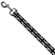 Dog Leash - Union Jack Distressed Black/White