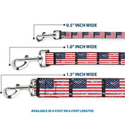 Dog Leash - United States Flags Weathered/Black