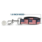 Dog Leash - United States Flags Weathered/Black