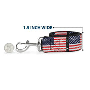 Dog Leash - United States Flags Weathered/Black