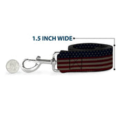 Dog Leash - United States Flag Stars & Stripes Distressed