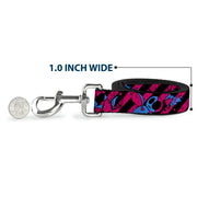 Dog Leash - Voodoo Black/Pink/Blue