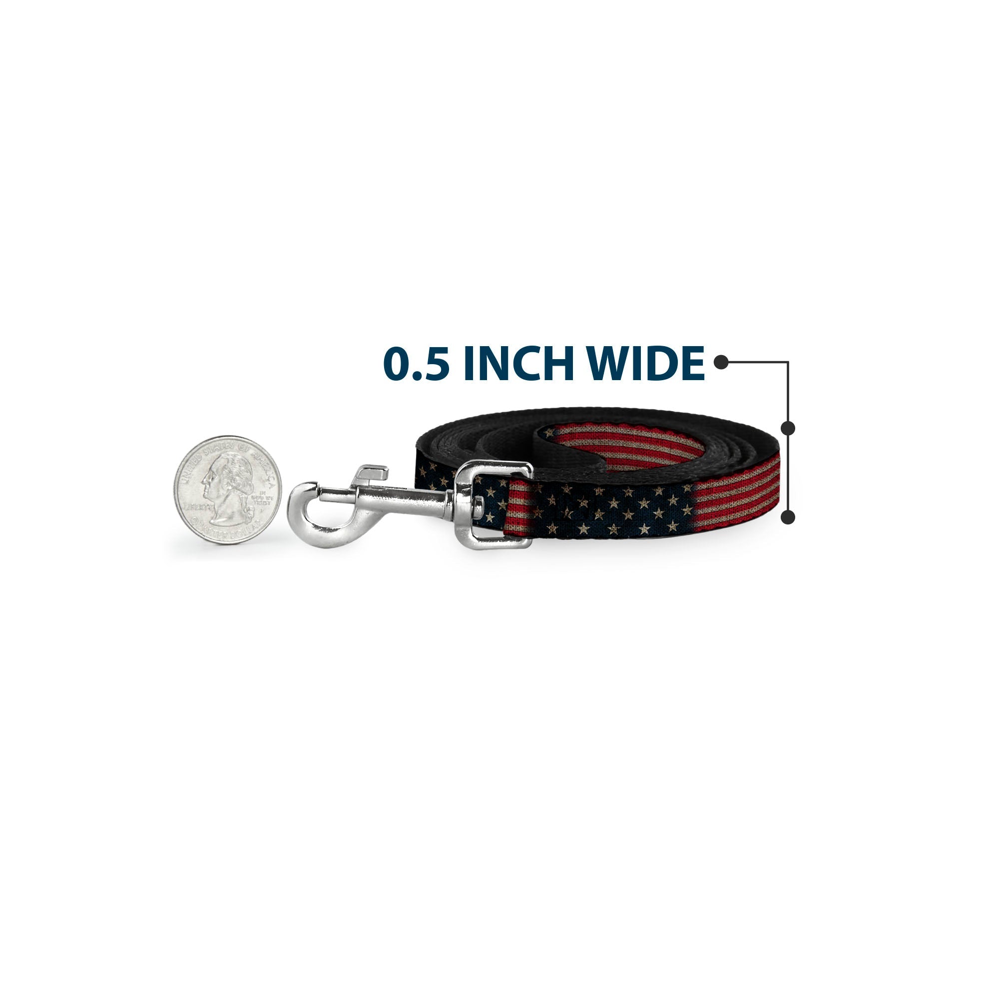 Dog Leash - Vintage US Flag Stretch