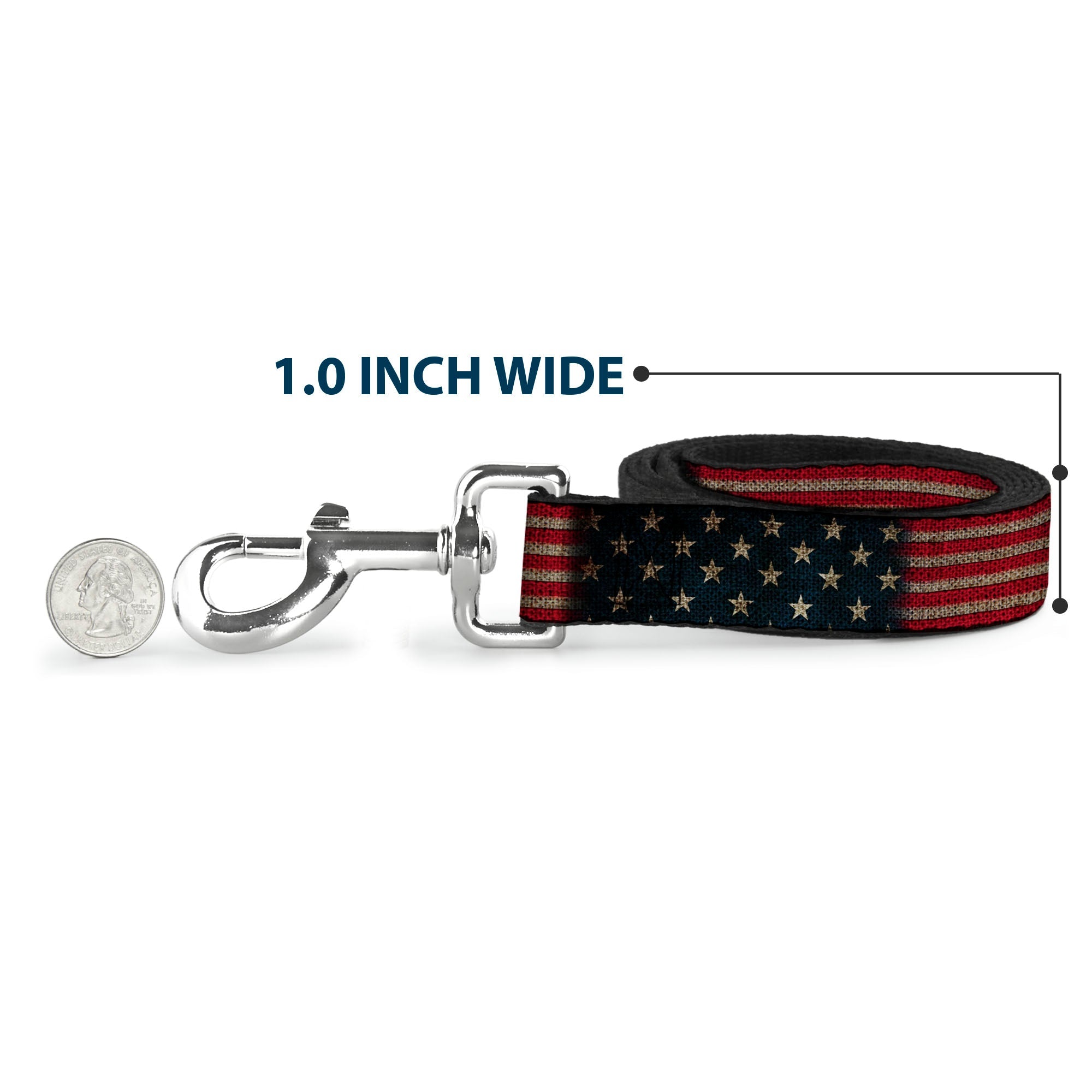 Dog Leash - Vintage US Flag Stretch
