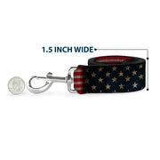 Dog Leash - Vintage US Flag Stretch