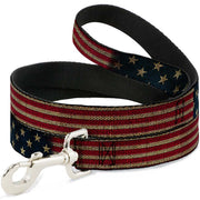 Dog Leash - Vintage US Flag Stretch