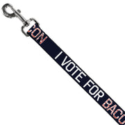 Dog Leash - VOTE FOR BACON Black/White/Bacon
