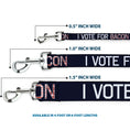 Load image into Gallery viewer, Dog Leash - VOTE FOR BACON Black/White/Bacon
