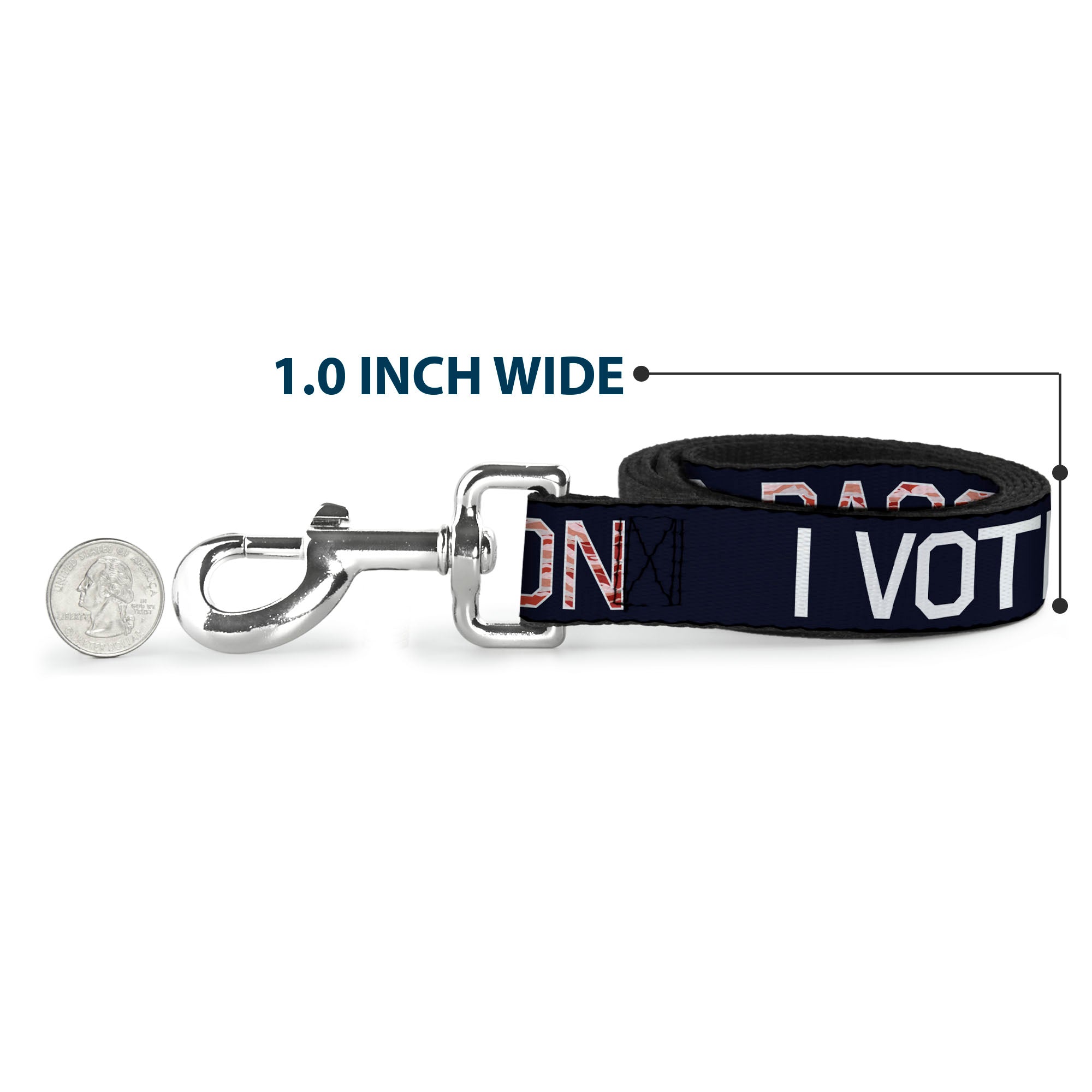 Dog Leash - VOTE FOR BACON Black/White/Bacon