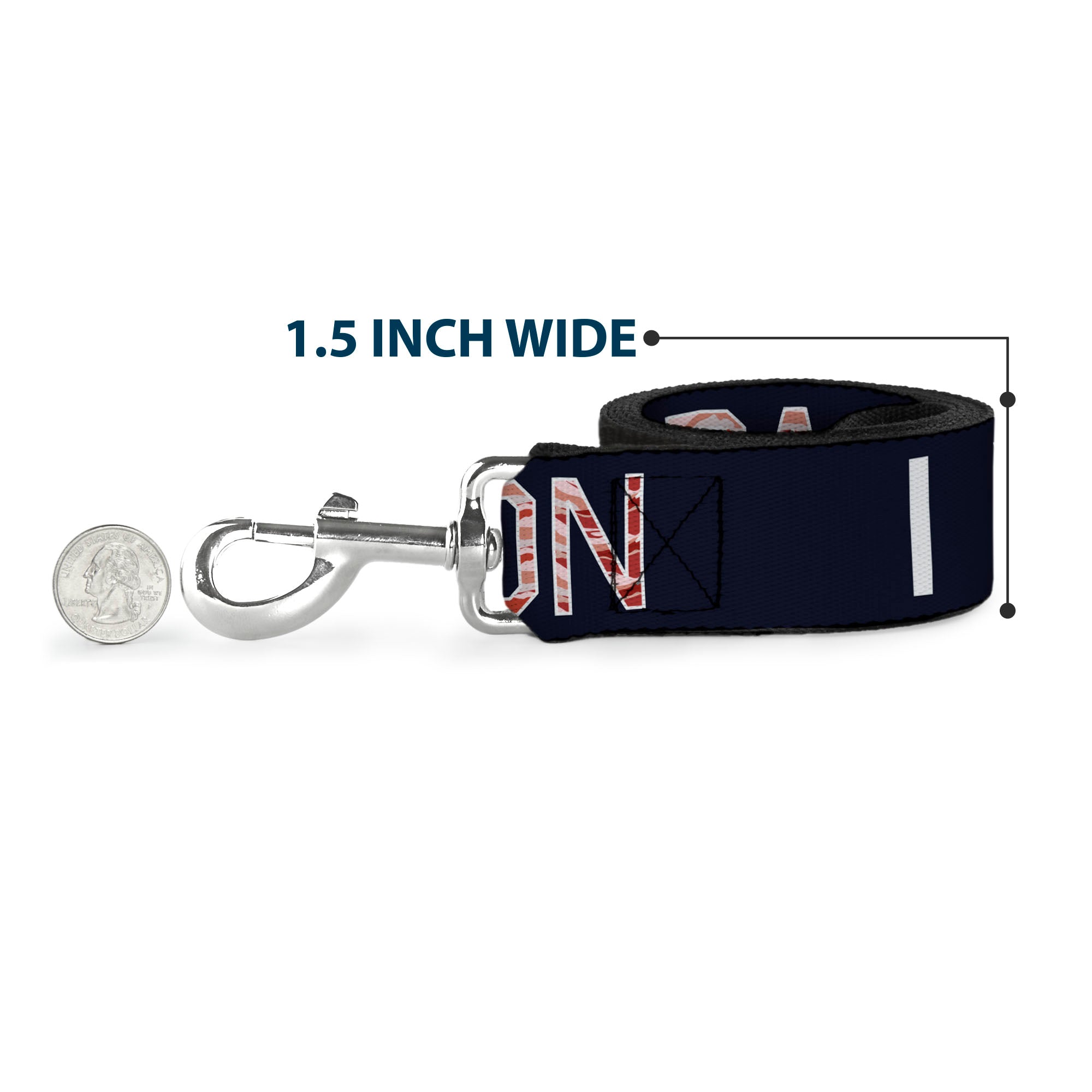 Dog Leash - VOTE FOR BACON Black/White/Bacon