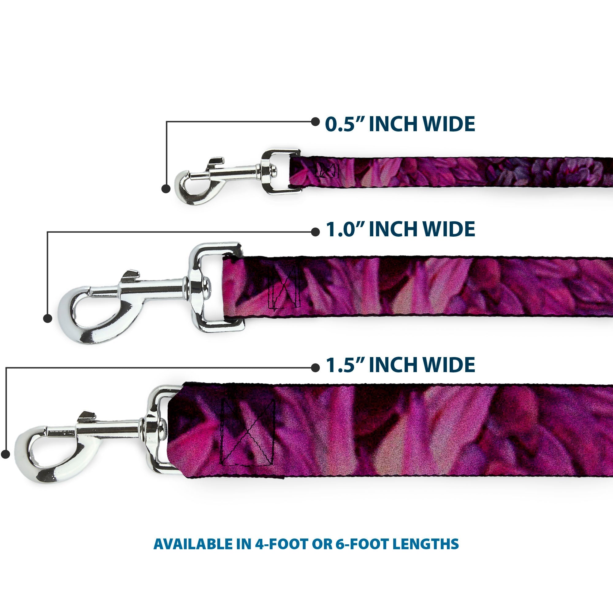 Dog Leash - Vivid Floral Collage Pinks