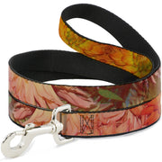 Dog Leash - Vivid Floral Collage Orange-Pinks