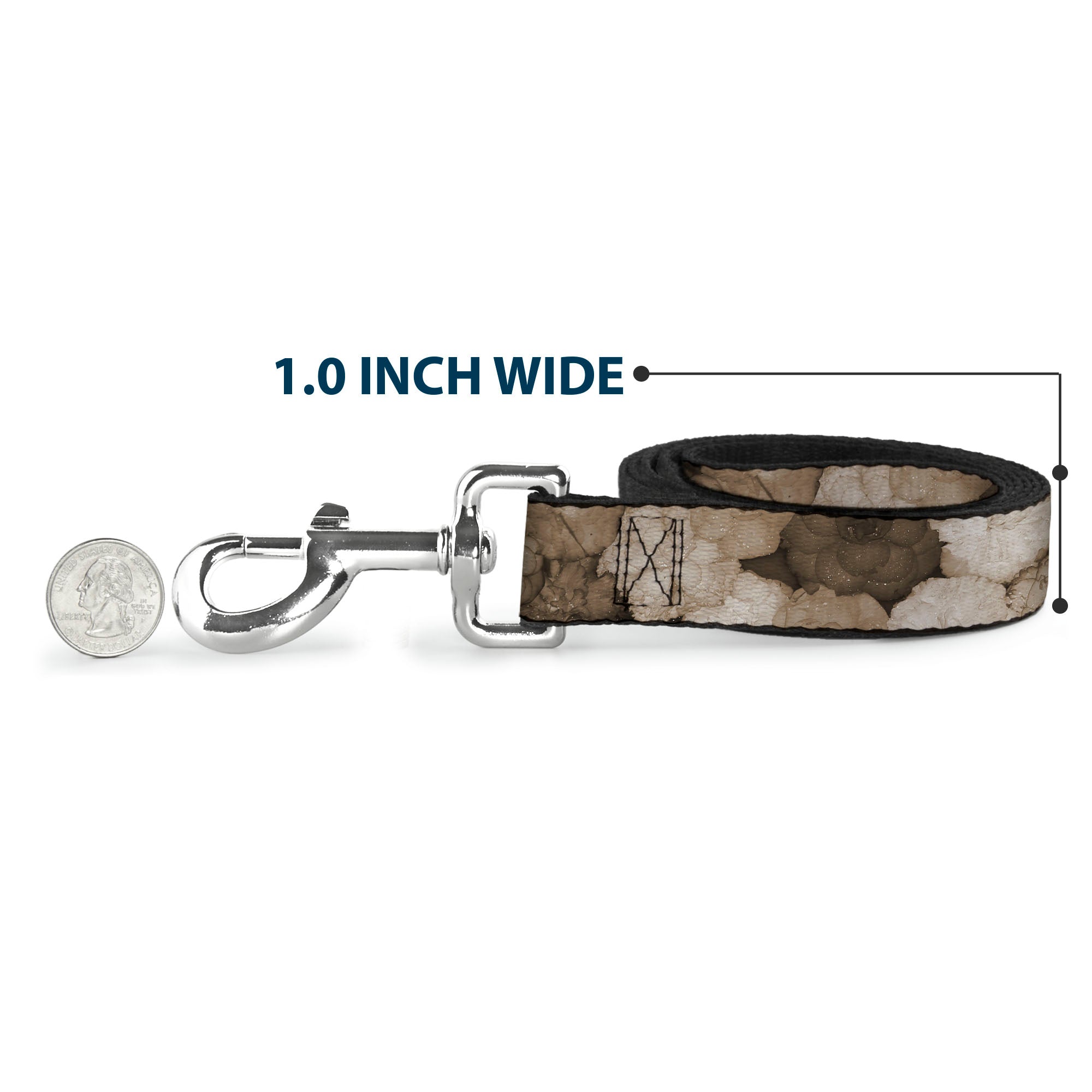 Dog Leash - Vivid Floral Collage2 Sepia