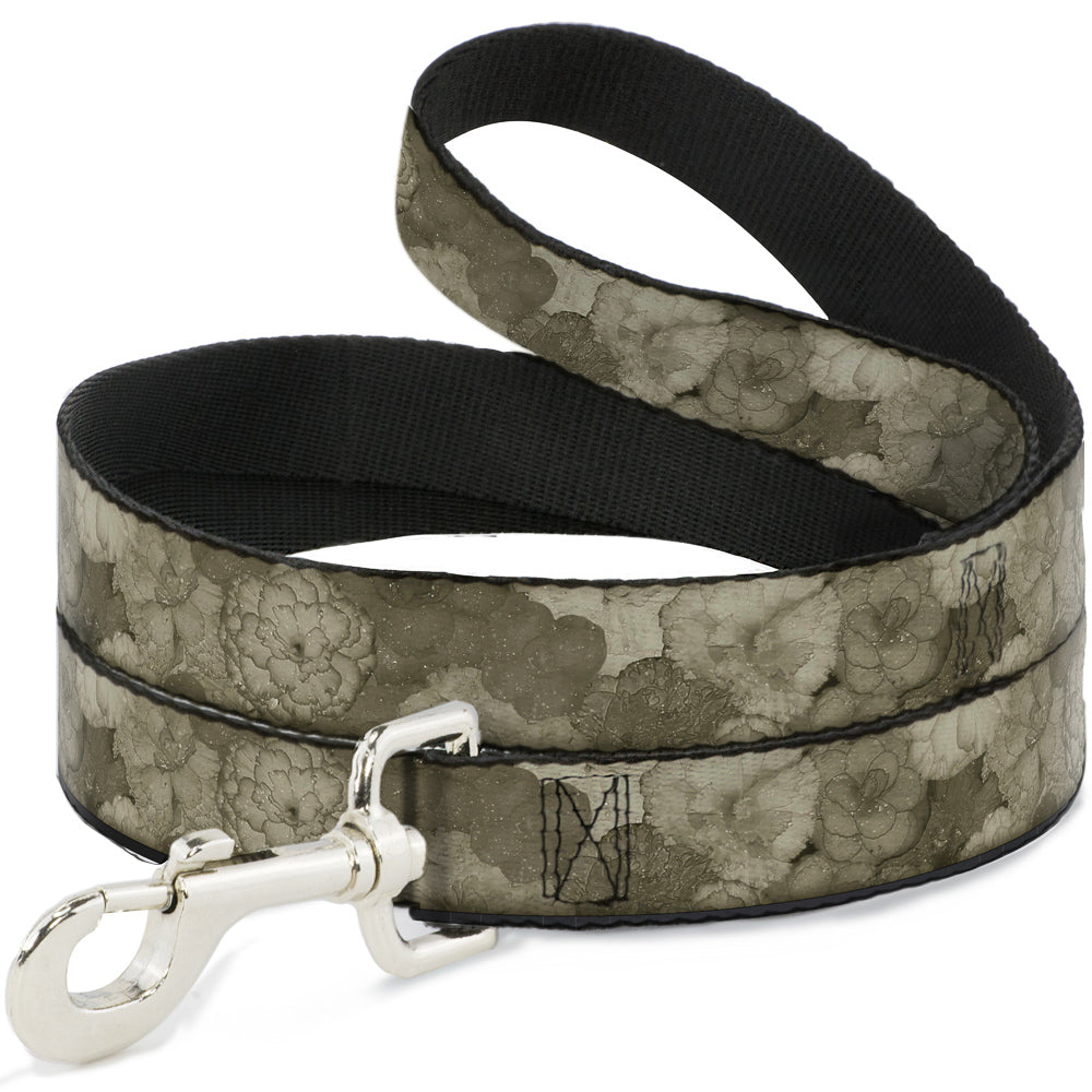 Dog Leash - Vivid Floral Collage2 Sepia