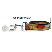 Dog Leash - Vivid Floral Collage2 Yellows/Pinks/Oranges