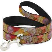Dog Leash - Vivid Floral Collage2 Yellows/Pinks/Oranges