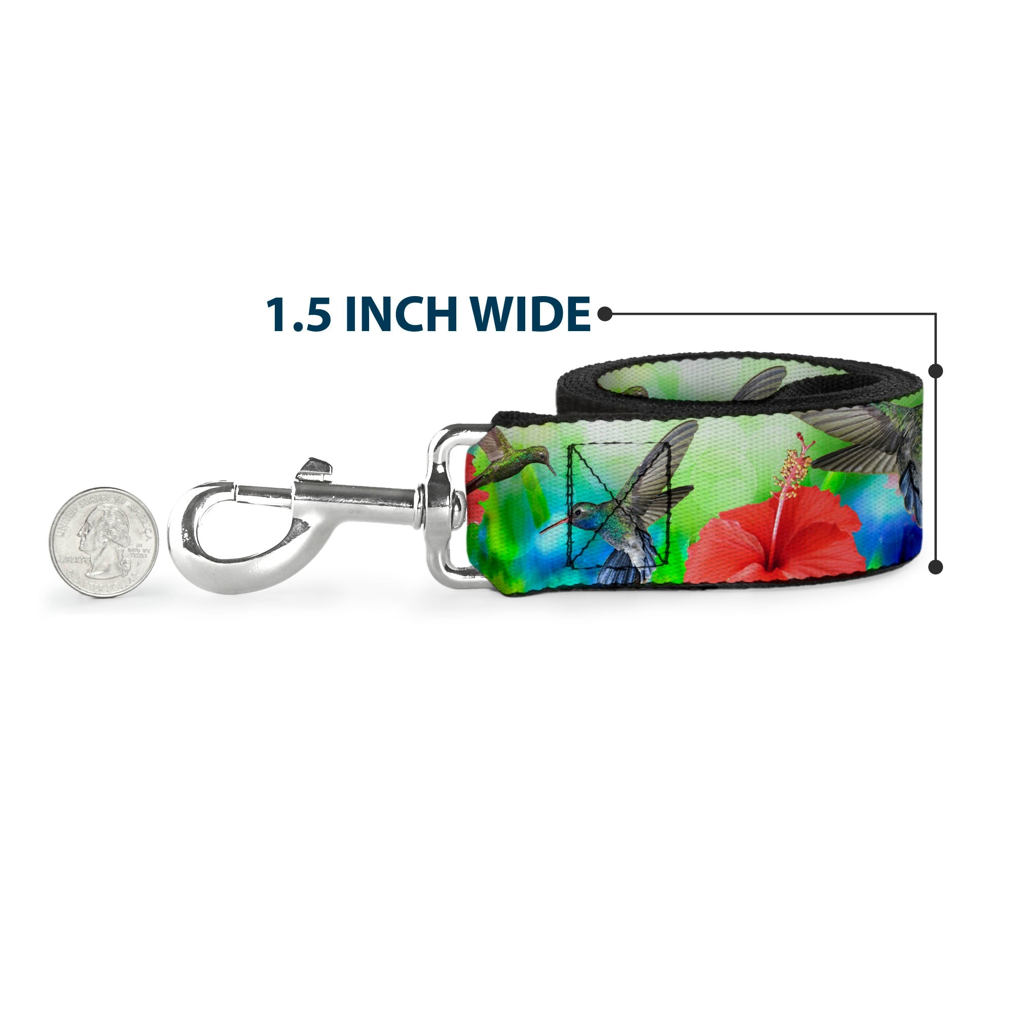 Dog Leash - Vivid Hummingbird Garden