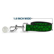 Buckle-Down Dog Leash - Vivid Marijuana Leaves Stacked