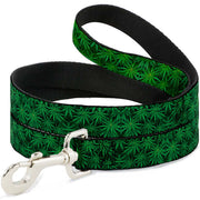 Buckle-Down Dog Leash - Vivid Marijuana Leaves Stacked