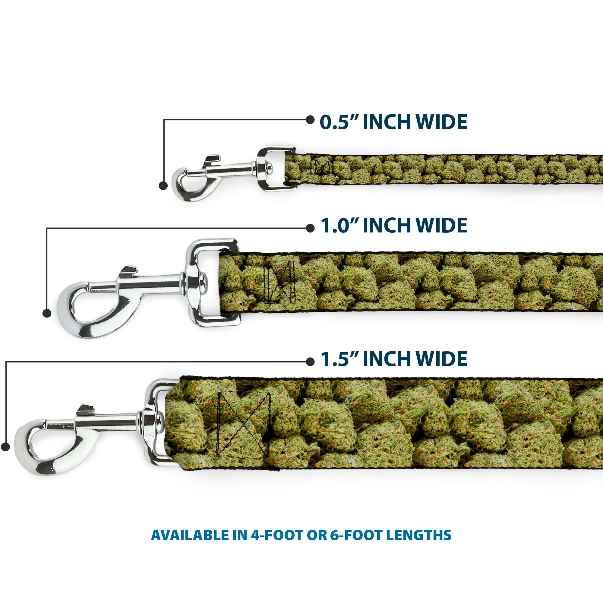 Buckle-Down Dog Leash - Vivid Marijuana Nugs2 Stacked