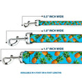 Load image into Gallery viewer, Dog Leash - Vivid Pineapples Scattered Blue
