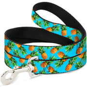 Dog Leash - Vivid Pineapples Scattered Blue