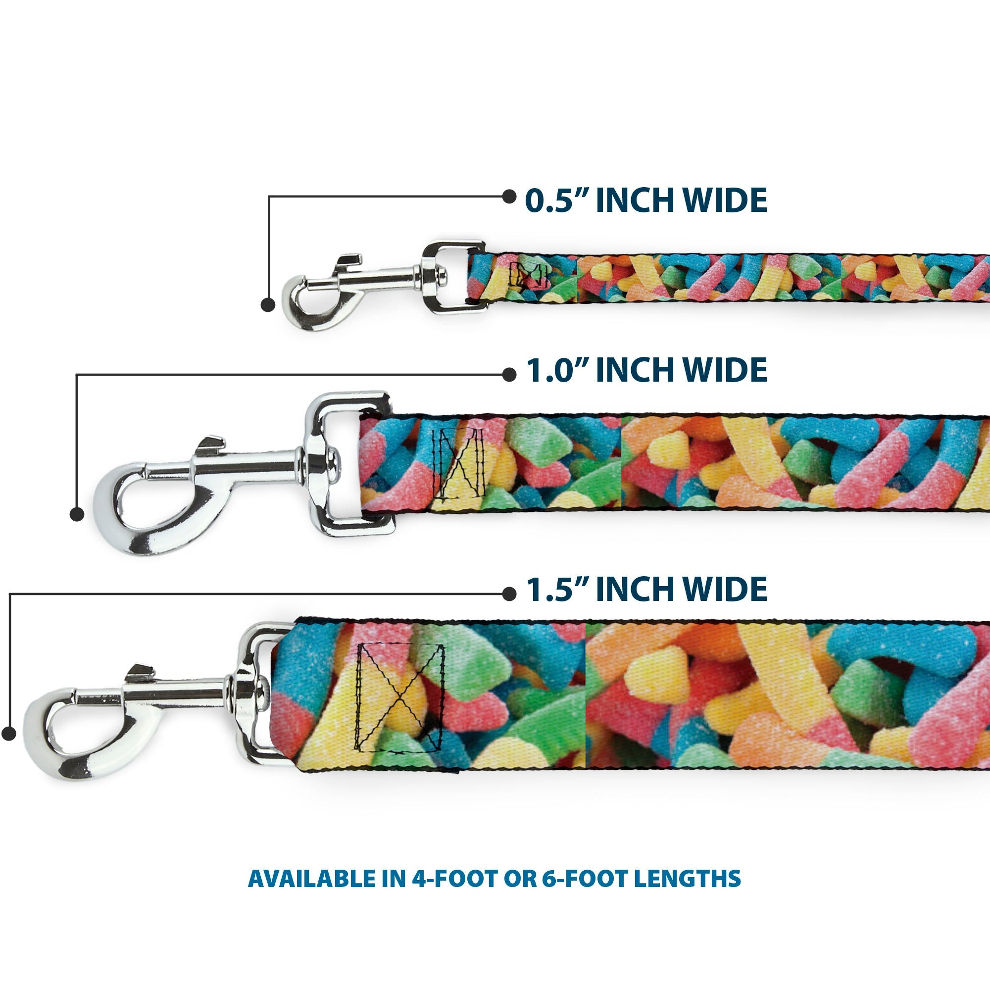 Dog Leash - Vivid Sour Worms Stacked