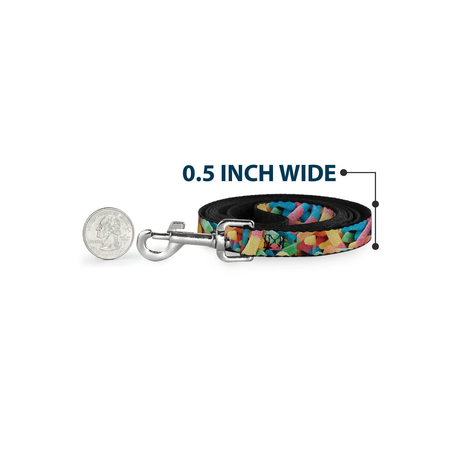 Dog Leash - Vivid Sour Worms Stacked