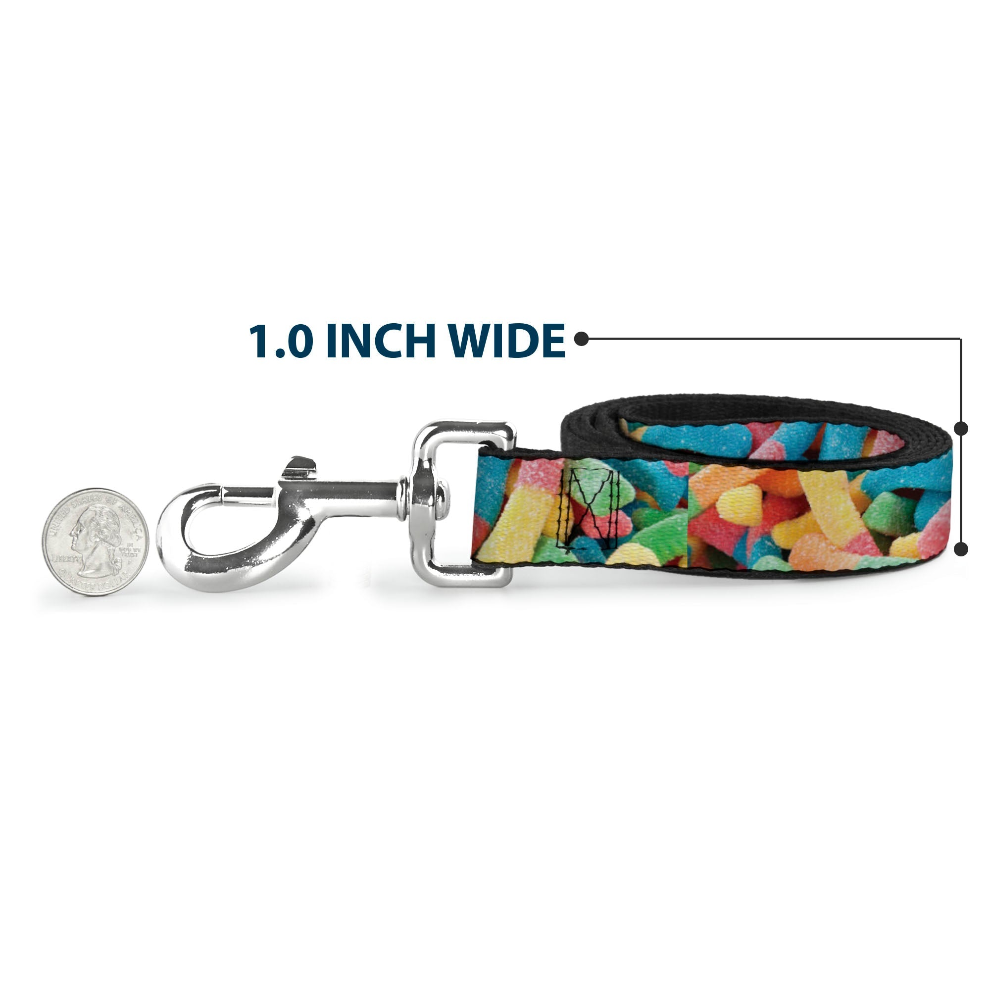 Dog Leash - Vivid Sour Worms Stacked