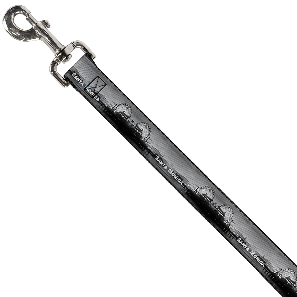 Dog Leash - Vivid SANTA MONICA Pier Skyline Grays/White