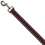 Dog Leash - Wire Grid Black/Orange/Purple