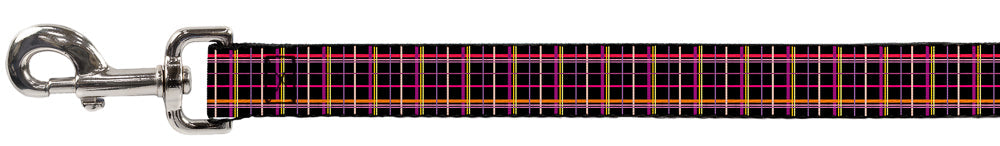 Dog Leash - Wire Grid Black/Orange/Purple