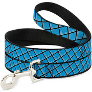 Dog Leash - Wire Grid Baby Blue Black/White
