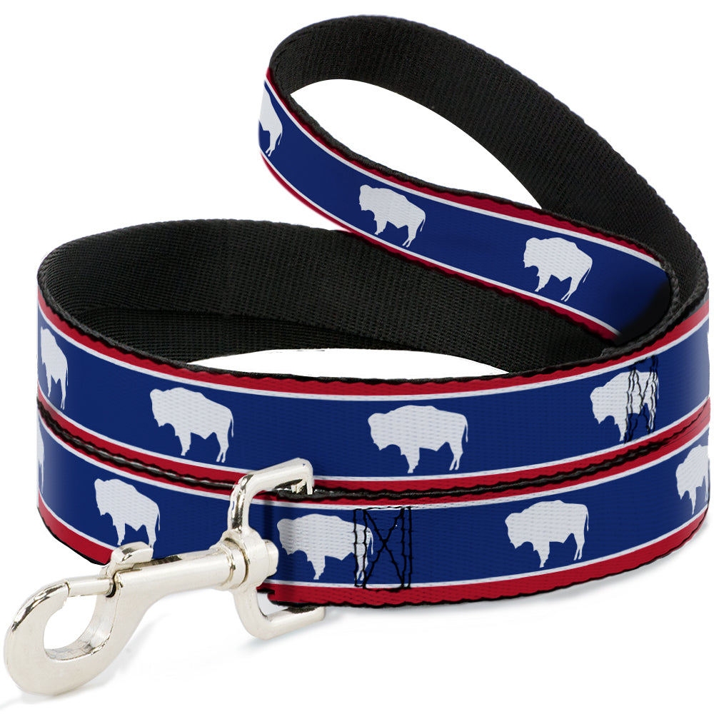 Dog Leash - Wyoming Flags Bison Silhouette