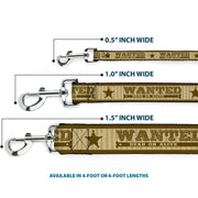 Dog Leash - WANTED-DEAD OR ALIVE/Star Tans