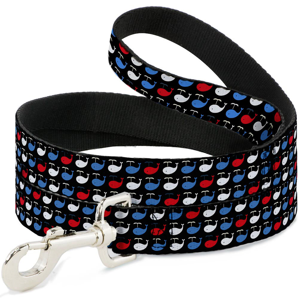 Dog Leash - Whales Navy/Red/White/Blue