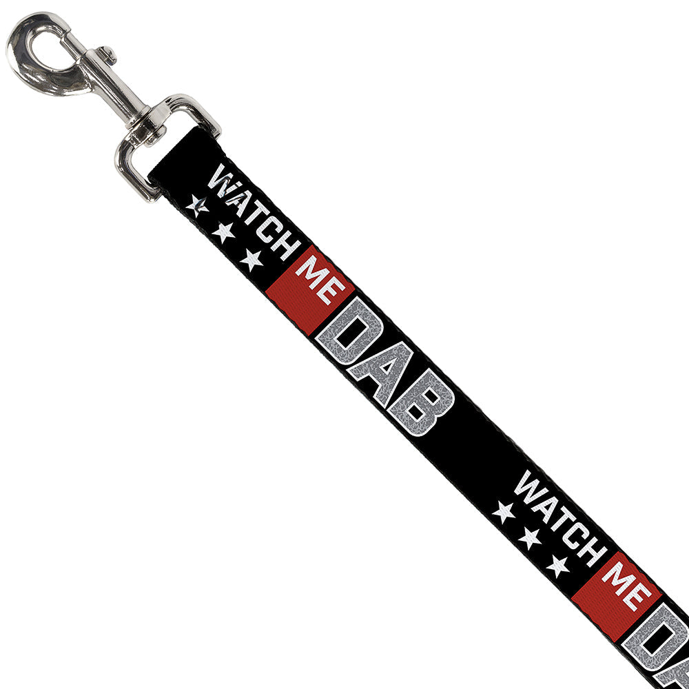 Dog Leash - WATCH ME DAB Stars Black Red White Crackle Gray