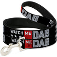 Load image into Gallery viewer, Dog Leash - WATCH ME DAB Stars Black Red White Crackle Gray
